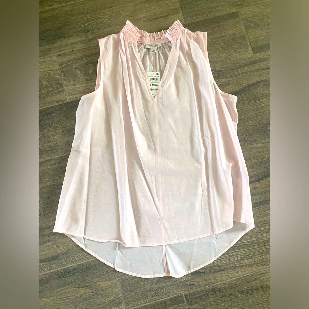 Women's Pink Sleeveless Casual Top Pink Dogwood Size Large NWT